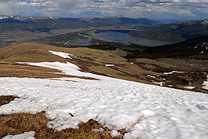 view east towards Twin Lakes and Mt Elbert Forebay â€¦ images along South Mt Elbert Trail