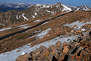 images of road of Mt Evans at 13,500 ft 