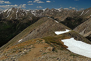Mt Elbert and other peaks - View along La Plata Peak trail 