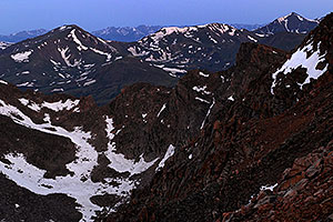 The Sawtooth on the right of Mt Bierstadt (out of picture on the left) â€¦ view from Mt Evans
