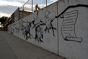 Art drawings on a wall in Riverton, Wyoming