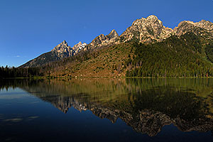 Mountains reflecting in String Lake