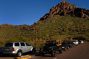View of parking lot at Squaw Peak Mountain in Phoenix