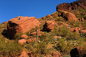 Hikers and Climbers at Camelback Mountain in Phoenix