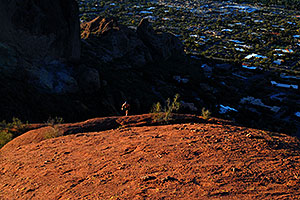 Hiker at Camelback Mountain in Phoenix