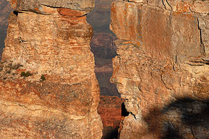 Face rock formation at Yaki Point near South Kaibab Trail in Grand Canyon