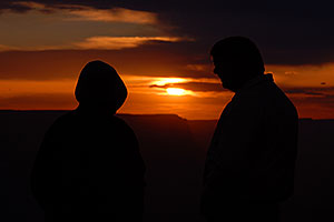 People at sunset at Desert View in Grand Canyon