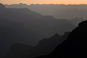 Sunset silhouettes in Grand Canyon