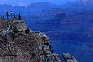 Photographers and civilians during sunrise at Mather Point in Grand Canyon