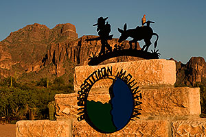 Lost Dutchman and Donkey sign - Superstition Mountain 