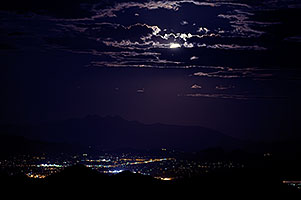 Moon over Four Peaks - view from Squaw Peak