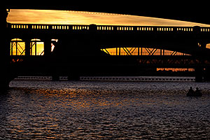 Boaters by Mill Road bridge over Tempe Town Lake