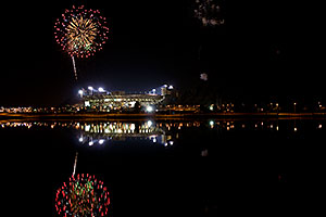 ASU football fireworks over Tempe Town Lake