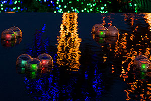 Reflections of floating lights by Mesa Arizona Temple