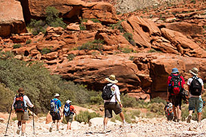 Hikers heading to Supai along Havasupai Trail