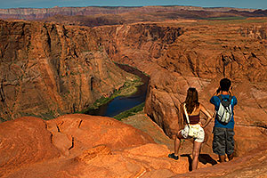 People at Horseshoe Bend of the Colorado River