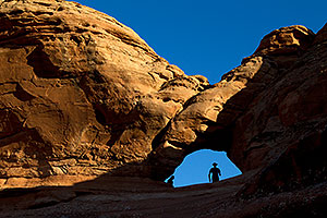 A window by Delicate Arch in Arches National Park