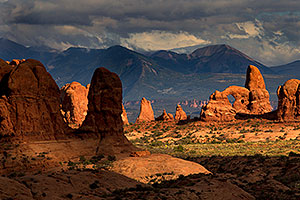 Turret Arch in evening light in Arches National Park