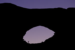 Morning Silhouette of North Window in Arches National Park