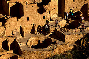 People at Cliff Palace ruins at Mesa Verde