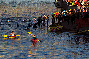 Swimmers before Tempe Triathlon in Tempe Town Lake