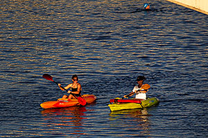 Kayak support crew at Tempe Triathlon in Tempe Town Lake