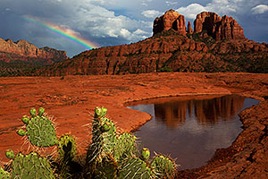 Rainbow by Cathedral Rock in Sedona