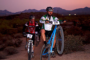 07:45:55 #20 and #15 at the end of the lap of Mountain Biking at Trek Bicycles 12 and 24 Hours of Fury â€¦