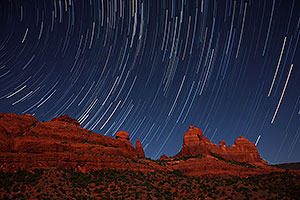 50 minutes of star trails at Schnebly Hill in Sedona, Arizona