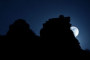 Moon near Cathedral Rock in Sedona