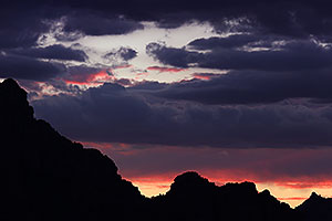 Sunset mountain silhouettes in Sedona