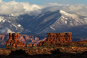 View of La Sal Mountains in Arches National Park