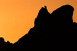 Mesa Rock silhouette at sunset in Superstitions
