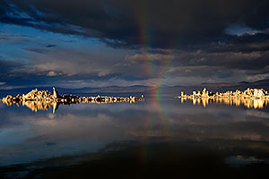 Crossing Rainbow at Mono Lake, California