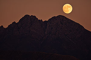 Evening moon at Four Peaks, Arizona
