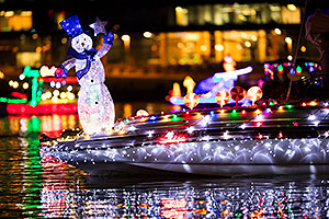 Boat with Snowman at APS Fantasy of Lights Boat Parade