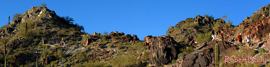 /images/500/2008-03-03-squaw-2444sp.jpg - #04848: Hikers at Squaw Peak Mountain in Phoenix … March 2008 -- Squaw Peak, Phoenix, Arizona
