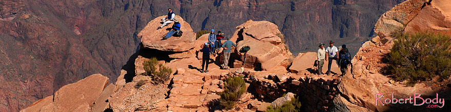 /images/500/2008-03-31-gc-sk-ooh-7233sp.jpg - #04986: People at Ooh-Aah Point along South Kaibab Trail in Grand Canyon … March 2008 -- South Kaibab Trail, Grand Canyon, Arizona