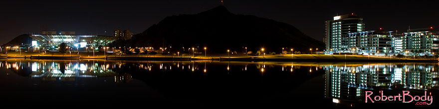/images/500/2008-11-01-tempe-night-42195sp.jpg - #05990: Night reflections of ASU, A Mountain and Buildings at Tempe Town Lake … November 2008 -- Tempe Town Lake, Tempe, Arizona