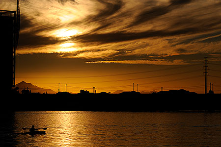 Kayaker at Tempe Town Lake 