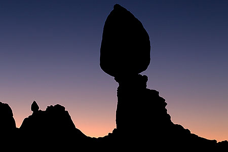 Balanced Rock silhouete in Arches National Park 