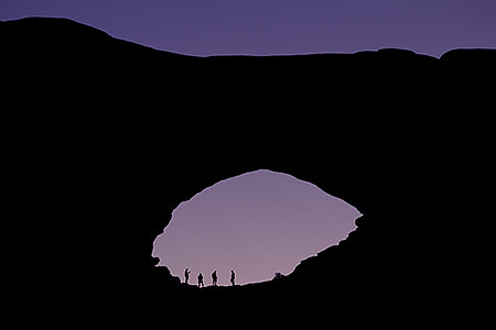 Morning Silhouette of North Window in Arches National Park 