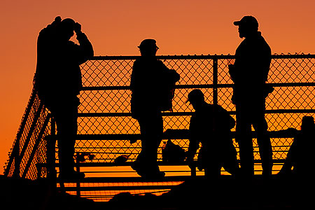 People silhouettes at Winterfest 2012 Fireworks in Lake Havasu City 
