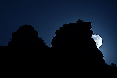 Moon near Cathedral Rock in Sedona 