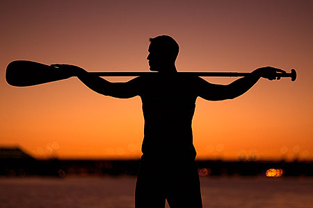Stand up paddler at Tempe Town Lake 