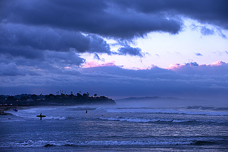 Surfers at Cardiff by the Sea, California 