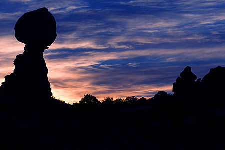 Balanced Rock in Arches National Park at sunrise 