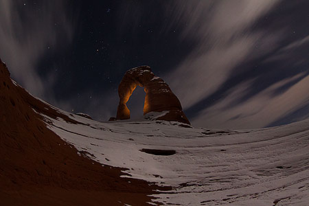 Night at Delicate Arch in Arches National Park 