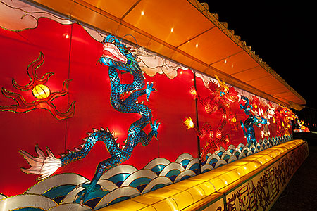 Dragon wall at Chinese New Year Lantern Culture and Arts Festival 2014 