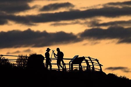 People Silhouettes at Hopi Point in Grand Canyon 